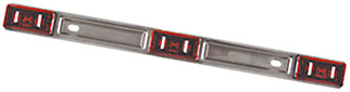 LED ID Bar W/3-Light, Stainless Steel, Red