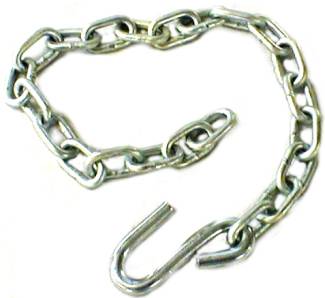 Chain W/One S-Hook, 1/4"Dia, 30"L, Class III