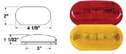 Oblong Amber Clearance Or Side Marker Light, 2-Bulb