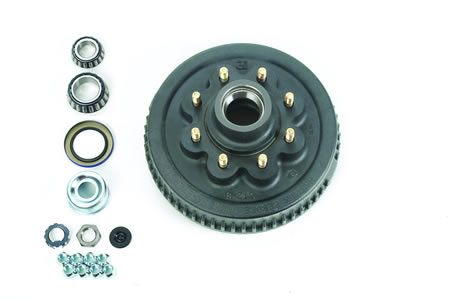 8-Bolt, Hub & Drum Assembly Complete, Ez Lube, 2-1/4" I.D. Seal