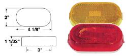 Oblong Red Clearance Or Side Marker Light/Reflector, 2-Bulb