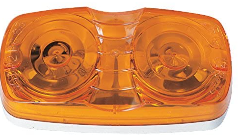 Rectangular Amber Clearance Or Side Marker Light, 2-Bulb