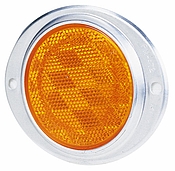 Reflector, Amber Lens, 3"Dia W/Aluminum Housing