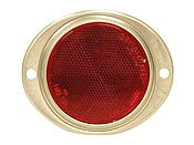 Reflector, Oval, Red Lens, 3"W/Aluminum Housing