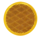 Reflector, Amber, 3-1/4"Dia W/Adhesive Backing