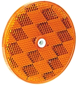 Reflector, Amber, 3-1/4"Dia W/Center Mount Hole