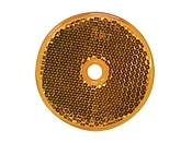 Reflector, Amber, 2-3/8"Dia W/Center Mount Hole