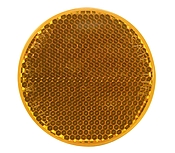 Reflector, Amber 2-3/8"Dia W/Adhesive Backing