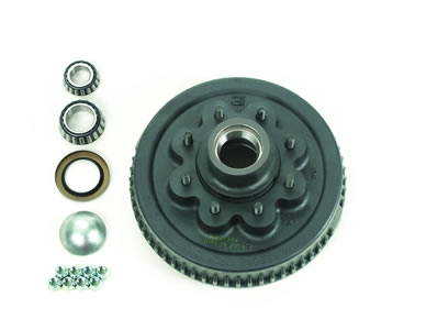 8-Bolt, Hub & Drum Assembly Complete, Oil Bath, 2-1/4" I.D. Seal