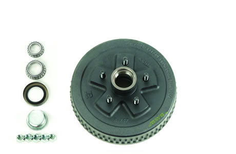 4.5" Bolt Circle, Hub & Drum Asby, Drum Size 10" X 2-1/4" - Click Image to Close