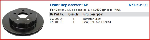 Rotor Only Dexter 3.5K For 2pc Hub/Rotor