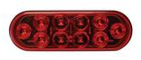 6" Oval Sealed Led, Stop/Turn/Tail Light 10-Diode, Red