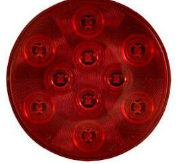 4" Round Sealed Led, Stop/Turn/Tail Light 10-Diode, Red